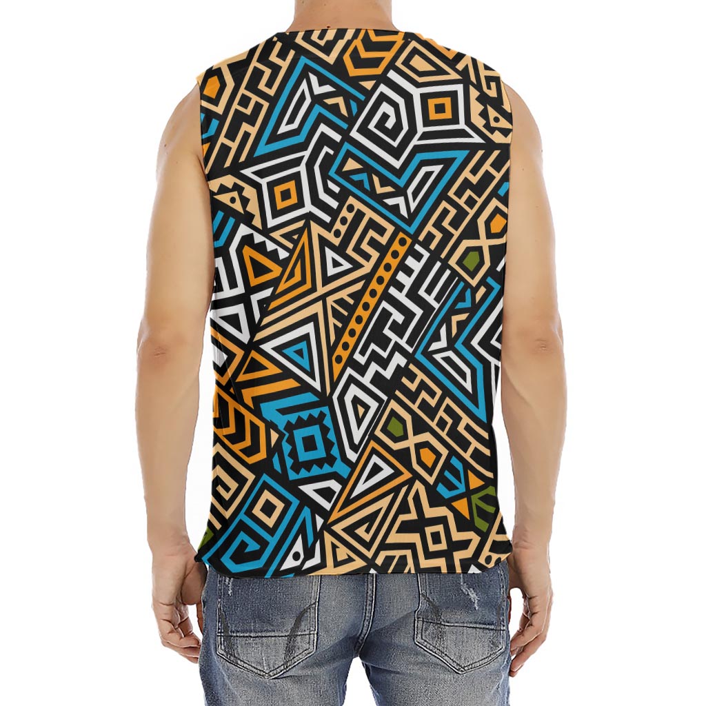 Ethnic Aztec Geometric Pattern Print Men's Fitness Tank Top
