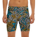 Ethnic Aztec Geometric Pattern Print Men's Long Boxer Briefs