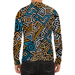 Ethnic Aztec Geometric Pattern Print Men's Long Sleeve Rash Guard