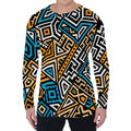 Ethnic Aztec Geometric Pattern Print Men's Long Sleeve T-Shirt