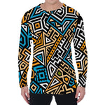 Ethnic Aztec Geometric Pattern Print Men's Long Sleeve T-Shirt