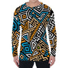 Ethnic Aztec Geometric Pattern Print Men's Long Sleeve T-Shirt