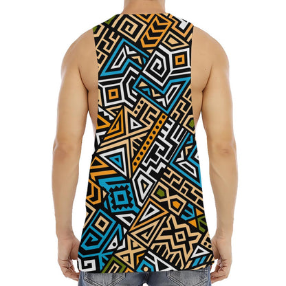 Ethnic Aztec Geometric Pattern Print Men's Muscle Tank Top