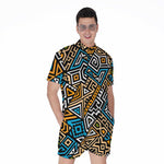 Ethnic Aztec Geometric Pattern Print Men's Rompers