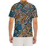 Ethnic Aztec Geometric Pattern Print Men's Short Sleeve Rash Guard