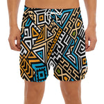 Ethnic Aztec Geometric Pattern Print Men's Split Running Shorts