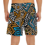 Ethnic Aztec Geometric Pattern Print Men's Split Running Shorts