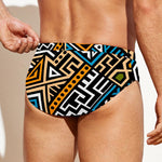 Ethnic Aztec Geometric Pattern Print Men's Swim Briefs