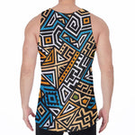 Ethnic Aztec Geometric Pattern Print Men's Velvet Tank Top