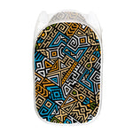 Ethnic Aztec Geometric Pattern Print Mesh Laundry Hamper