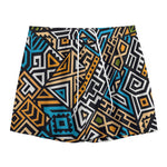 Ethnic Aztec Geometric Pattern Print Mesh Shorts