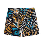 Ethnic Aztec Geometric Pattern Print Mesh Shorts