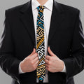 Ethnic Aztec Geometric Pattern Print Necktie