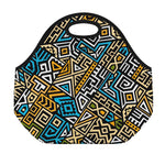 Ethnic Aztec Geometric Pattern Print Neoprene Lunch Bag