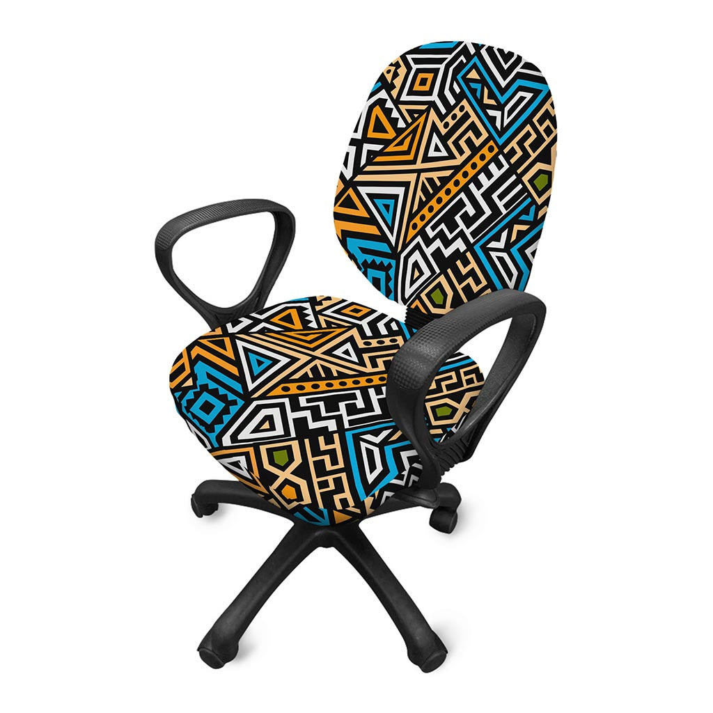 Ethnic Aztec Geometric Pattern Print Office Chair Cover