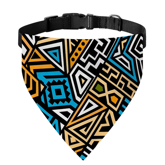 Ethnic Aztec Geometric Pattern Print Over The Collar Dog Bandana