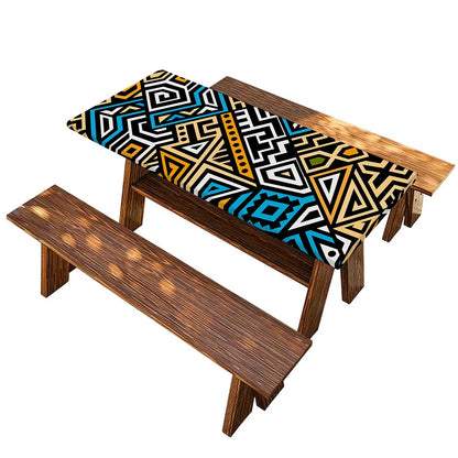 Ethnic Aztec Geometric Pattern Print Picnic Table Cover