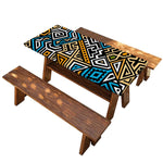 Ethnic Aztec Geometric Pattern Print Picnic Table Cover