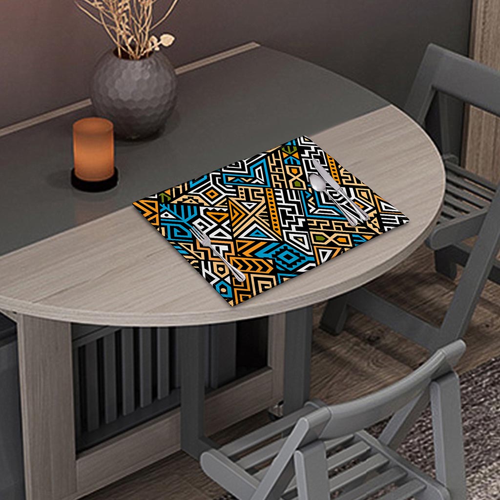 Ethnic Aztec Geometric Pattern Print Placemat