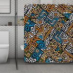 Ethnic Aztec Geometric Pattern Print Polyester Shower Curtain