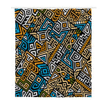 Ethnic Aztec Geometric Pattern Print Polyester Shower Curtain