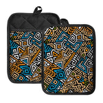 Ethnic Aztec Geometric Pattern Print Pot Holders With Pocket