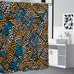 Ethnic Aztec Geometric Pattern Print Premium Shower Curtain