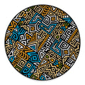 Ethnic Aztec Geometric Pattern Print Round Floor Mat