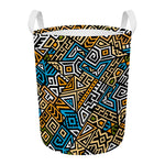 Ethnic Aztec Geometric Pattern Print Round Laundry Basket