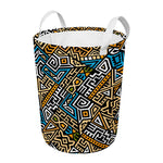 Ethnic Aztec Geometric Pattern Print Round Laundry Basket