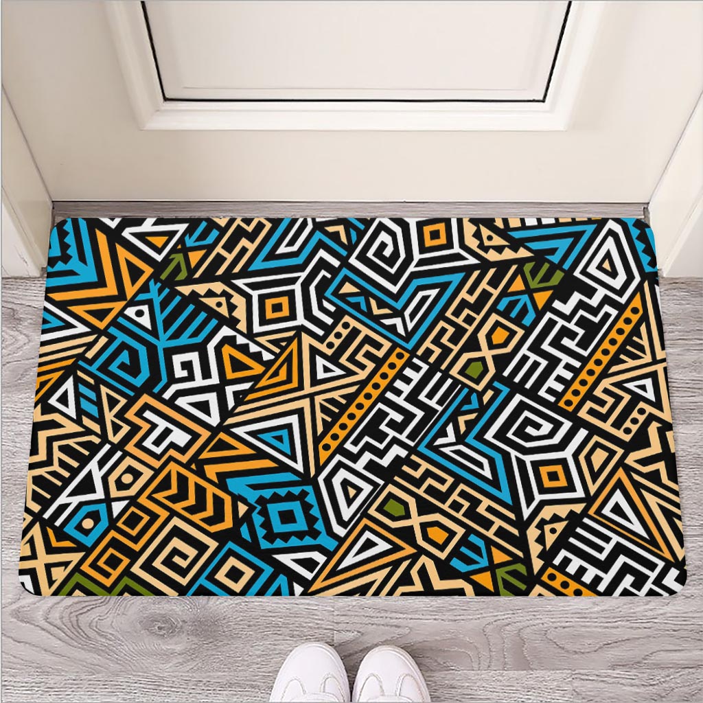 Ethnic Aztec Geometric Pattern Print Rubber Doormat