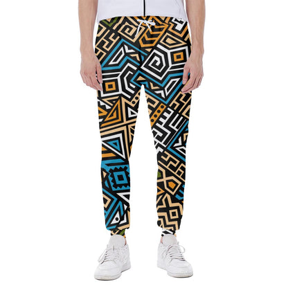 Ethnic Aztec Geometric Pattern Print Scuba Joggers