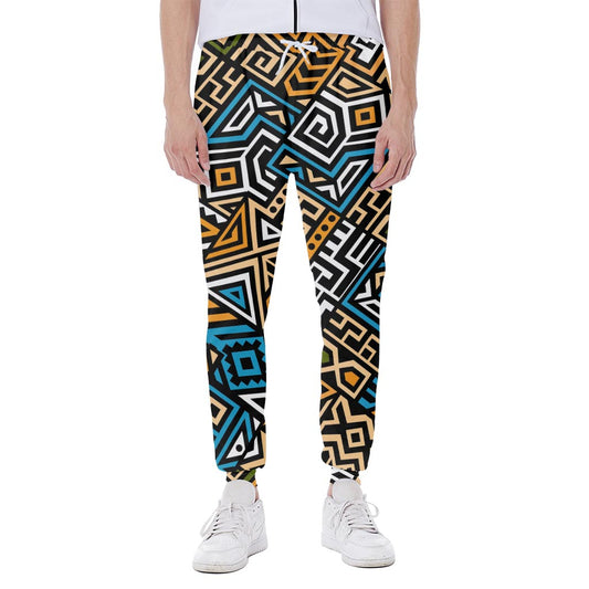 Ethnic Aztec Geometric Pattern Print Scuba Joggers