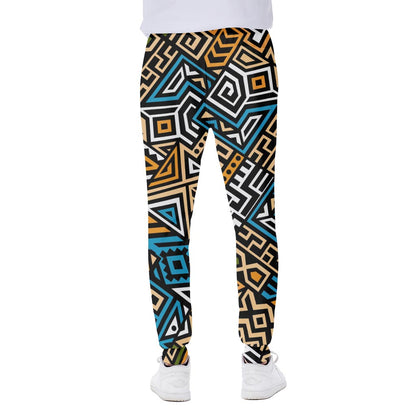Ethnic Aztec Geometric Pattern Print Scuba Joggers