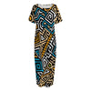 Ethnic Aztec Geometric Pattern Print Short Sleeve Long Nightdress