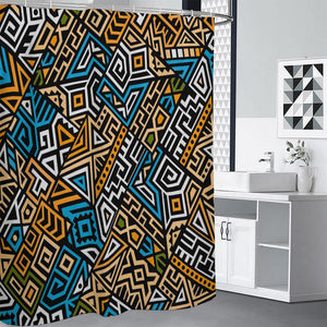 Ethnic Aztec Geometric Pattern Print Shower Curtain