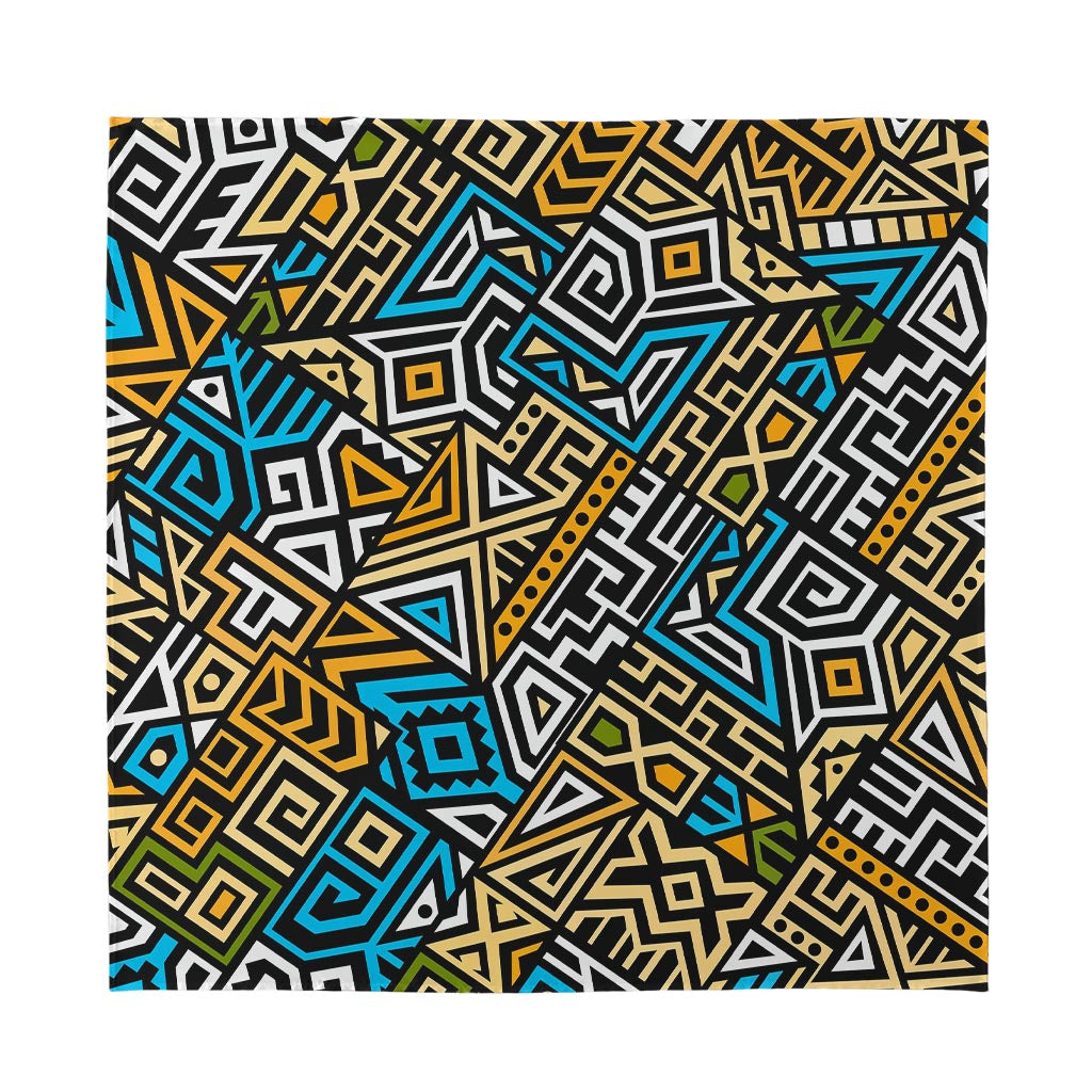 Ethnic Aztec Geometric Pattern Print Silk Bandana