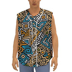 Ethnic Aztec Geometric Pattern Print Sleeveless Baseball Jersey
