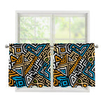 Ethnic Aztec Geometric Pattern Print Tier Curtains