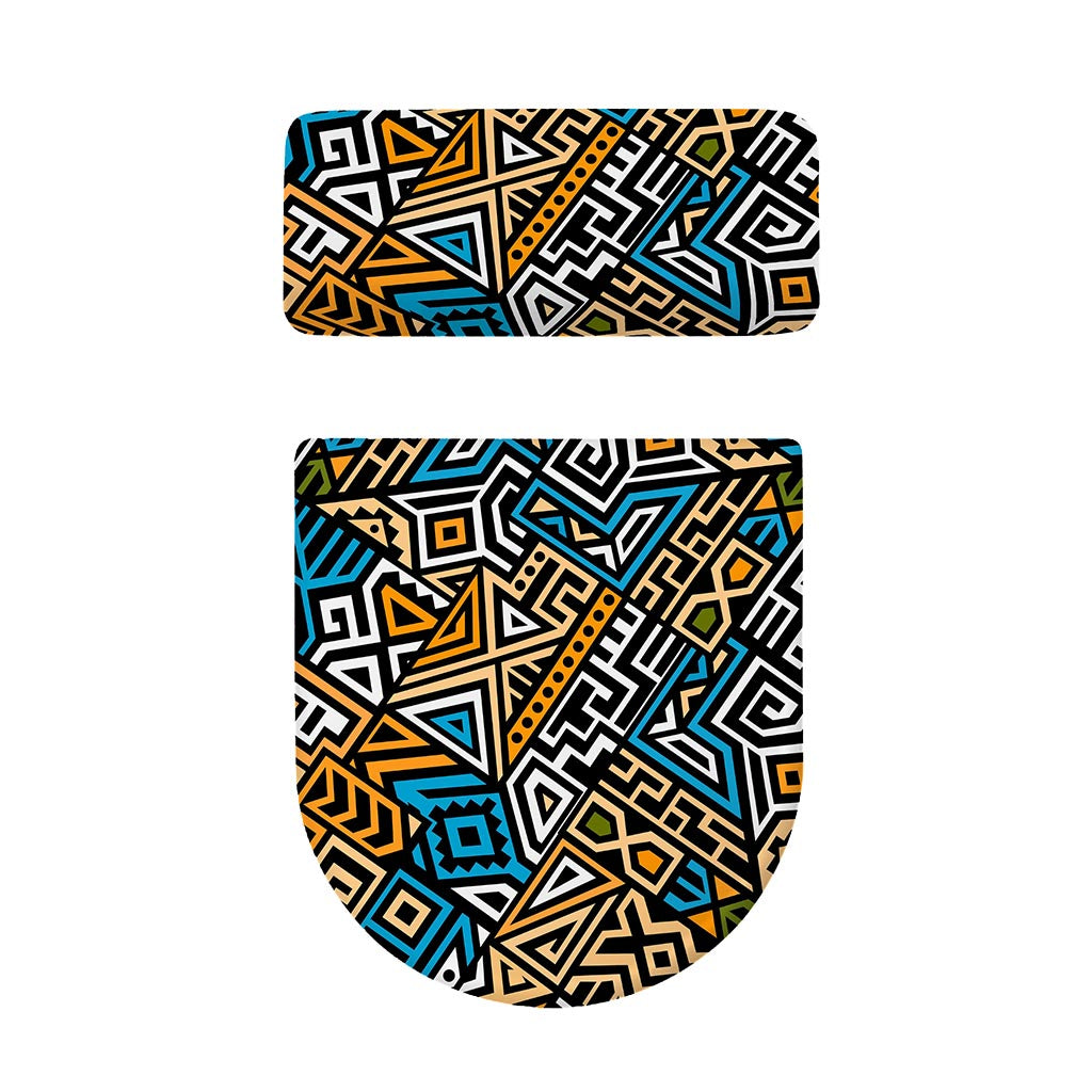Ethnic Aztec Geometric Pattern Print Toilet Lid And Tank Cover Set