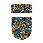 Ethnic Aztec Geometric Pattern Print Toilet Lid And Tank Cover Set