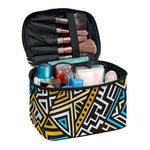Ethnic Aztec Geometric Pattern Print Travel Makeup Bag