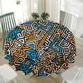 Ethnic Aztec Geometric Pattern Print Waterproof Round Tablecloth