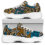 Ethnic Aztec Geometric Pattern Print White Chunky Shoes