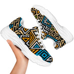 Ethnic Aztec Geometric Pattern Print White Chunky Shoes