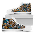 Ethnic Aztec Geometric Pattern Print White High Top Sneakers