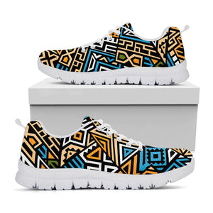 Ethnic Aztec Geometric Pattern Print White Running Shoes