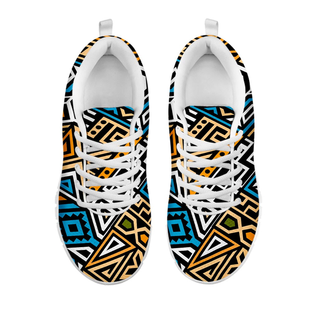 Ethnic Aztec Geometric Pattern Print White Running Shoes