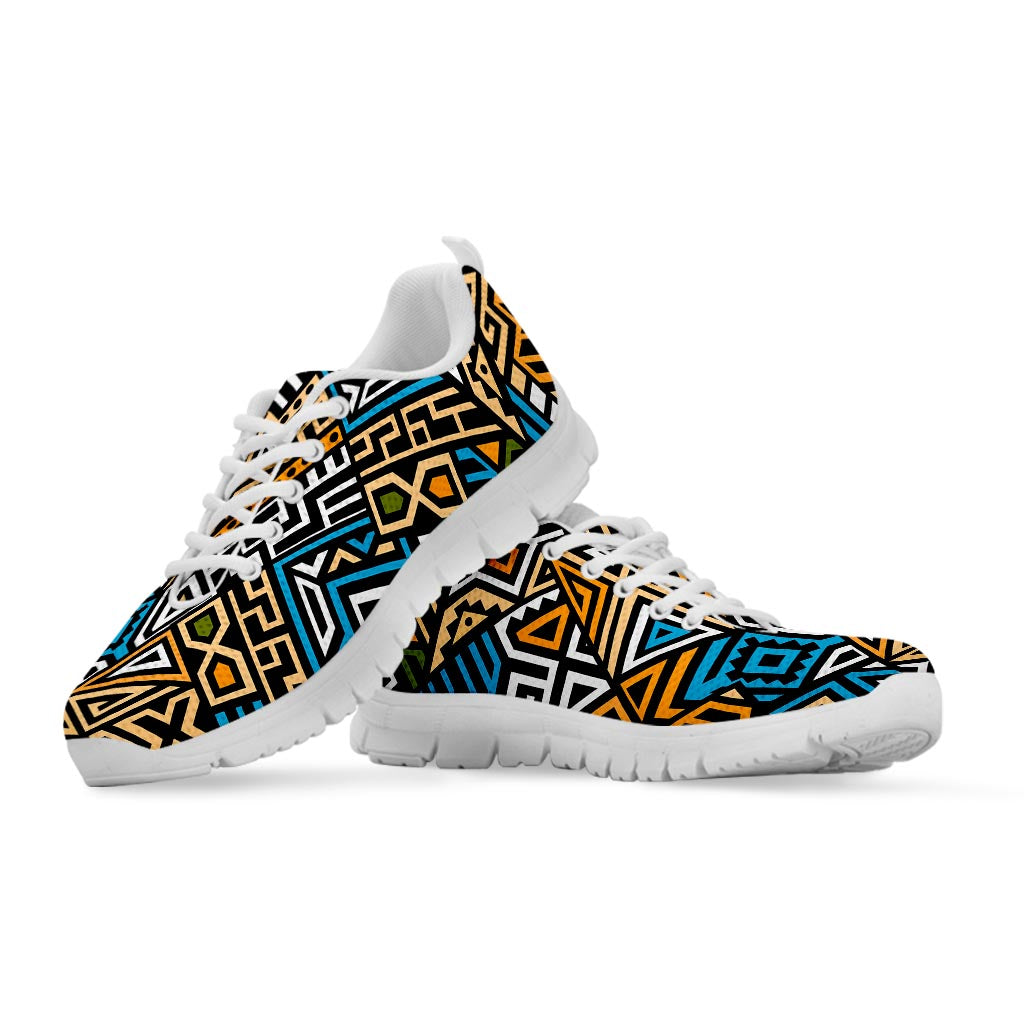 Ethnic Aztec Geometric Pattern Print White Running Shoes