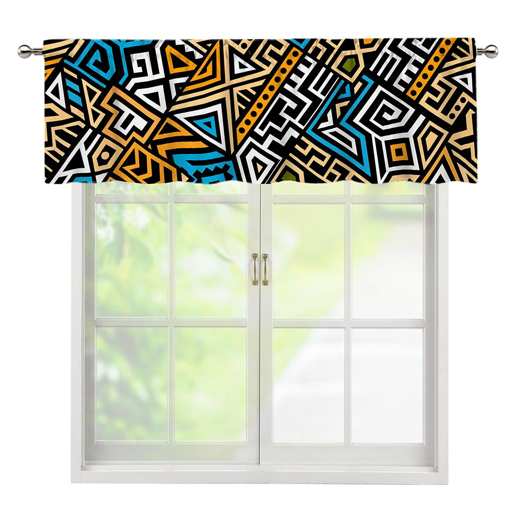 Ethnic Aztec Geometric Pattern Print Window Valance